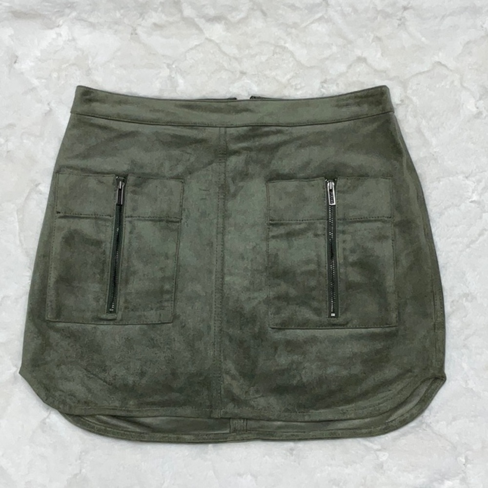 BCBGMAXAZRIA Faux Suede Mini Skirt